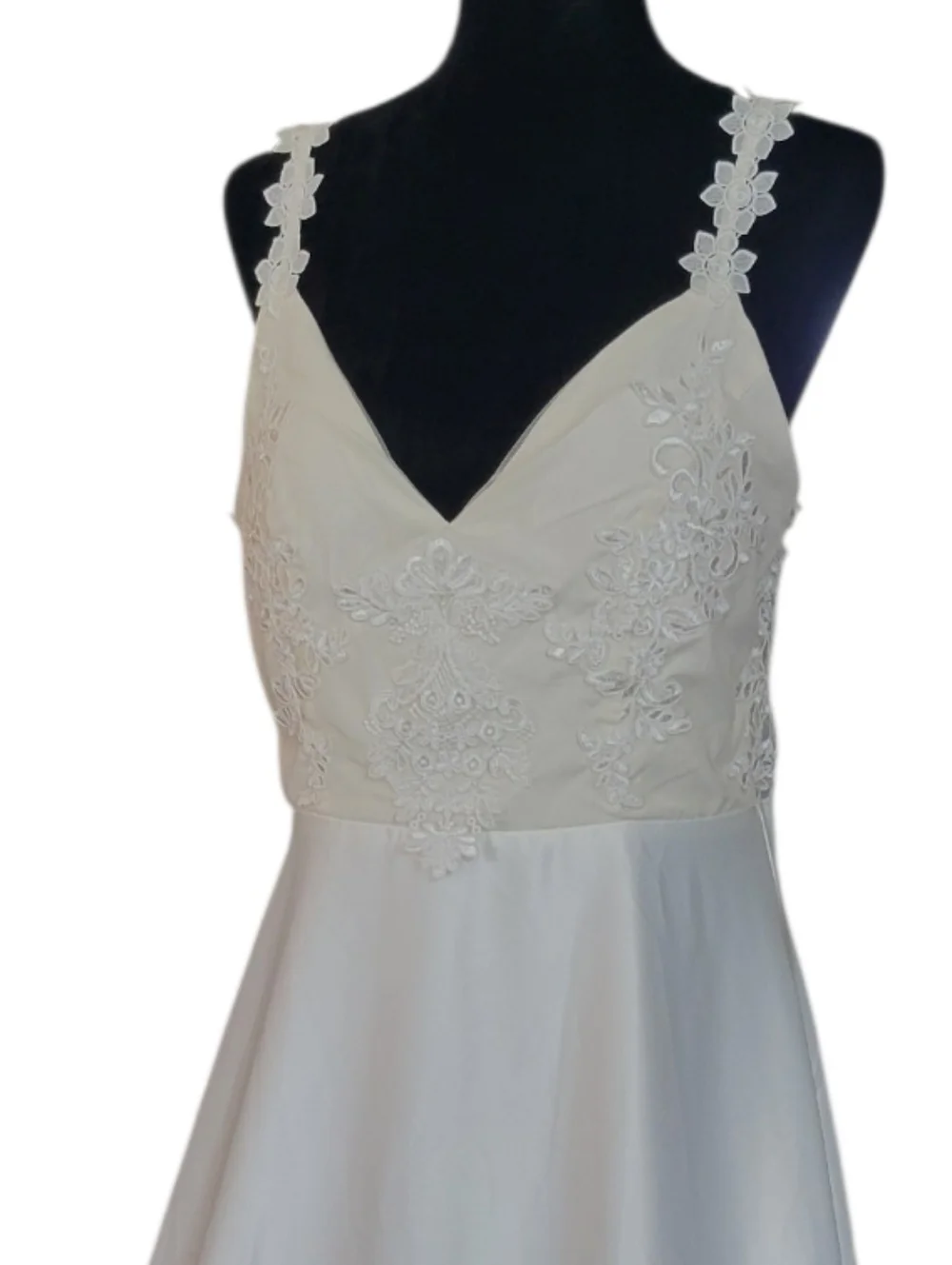 Wedding Gown White With Lace Bodice‎  5' Train Gorgeous Back Size XL
